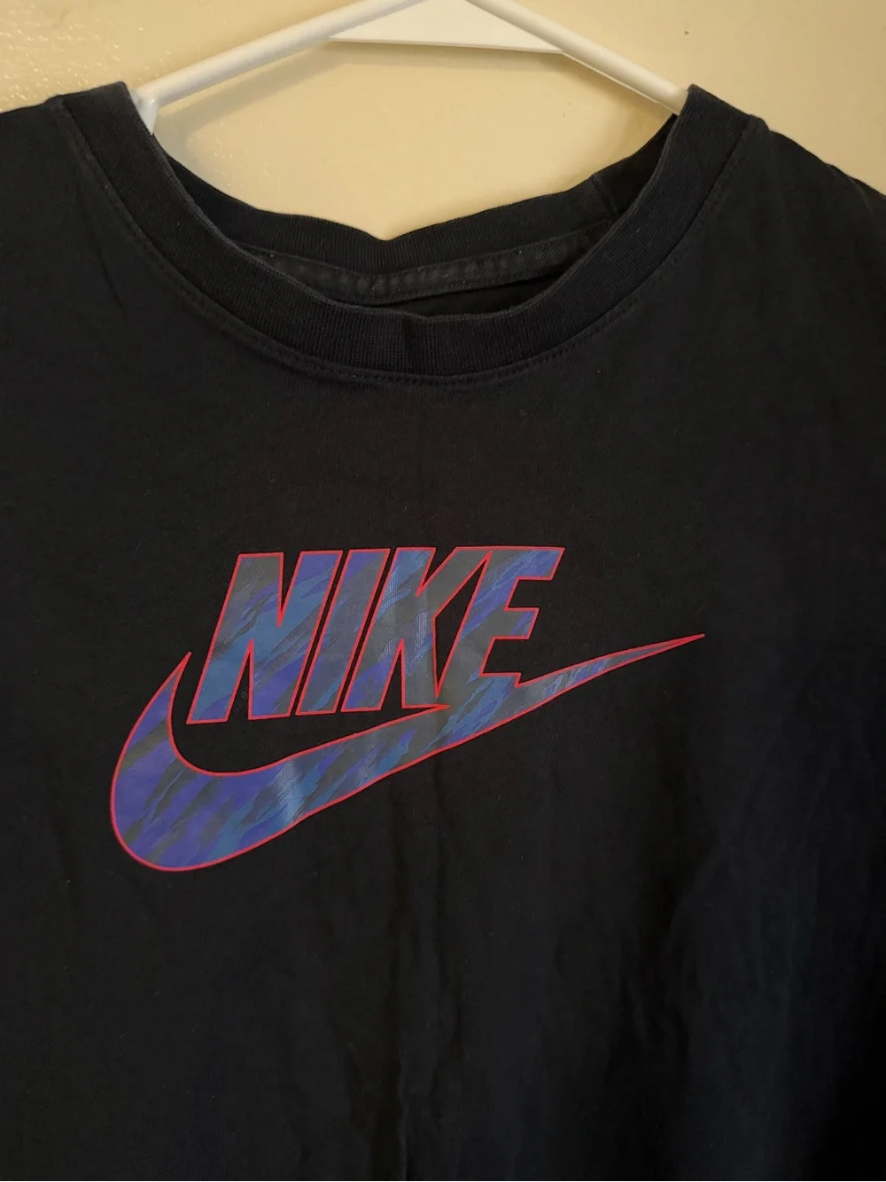 Nike Black Kids' Short Sleeve Tee with Neon Pegasus Graphic